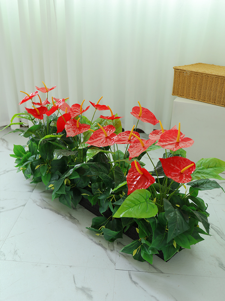 红掌盆栽花绿植假花塑料花景观植物落地造景花箱花槽装饰-阿里巴巴