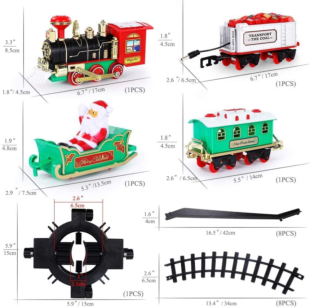 Two-in-One Hanging Christmas Tree Track Toy Train with Sound Effect Light Christmas Train Decoration Toy Gift