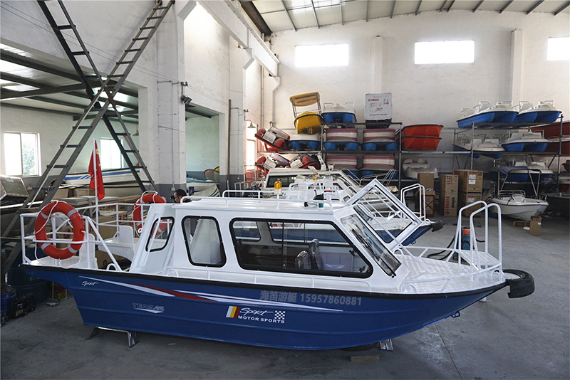 海笛铝镁合金半棚560快艇 救护艇 救援艇配发动机 水上冲锋艇厂家