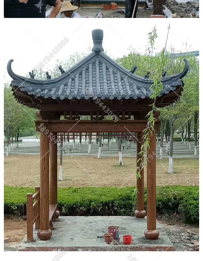 凉亭厂家直供庭院户外仿古亭子防腐木质室外四角花园别墅四角凉亭