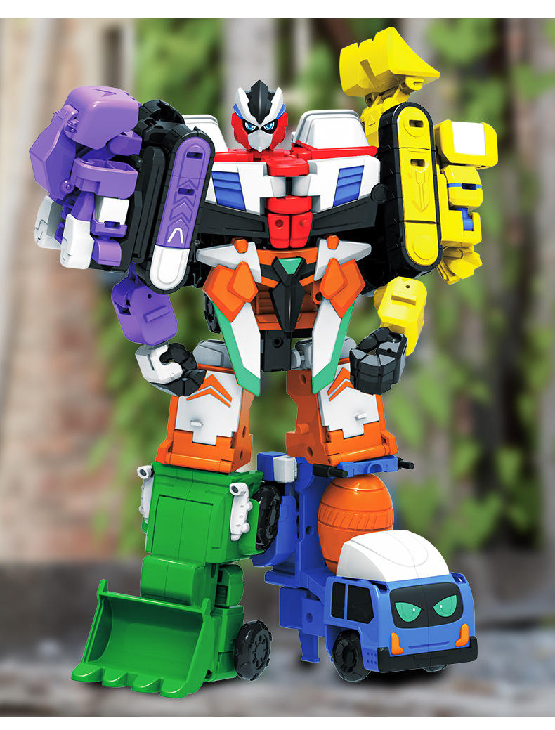 男孩变形玩具金刚六合一工程车汽车人大力神儿童组合体机器人模型