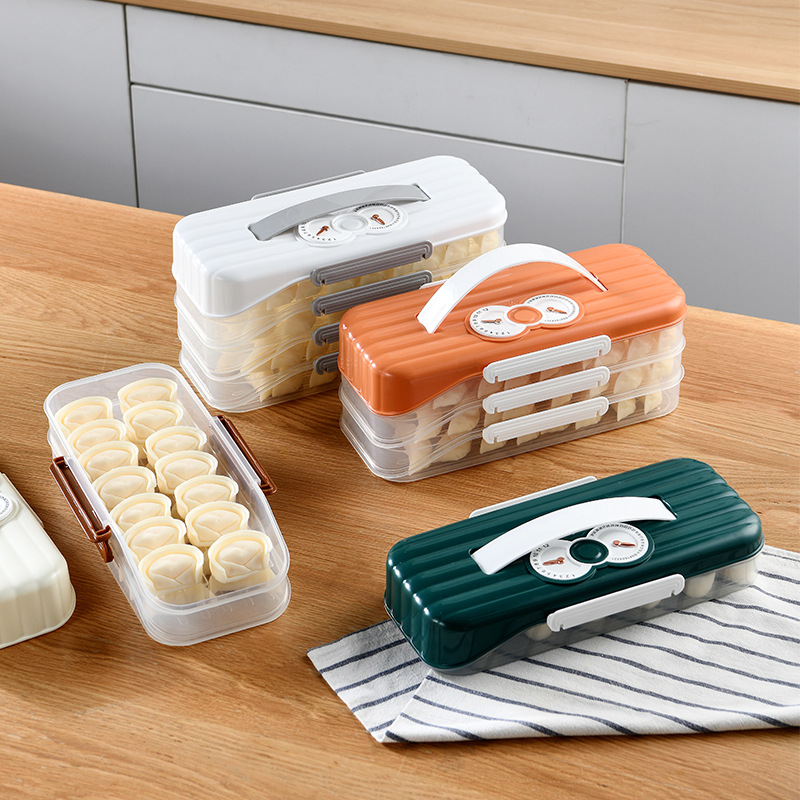 Nordic Timing Dumplings Box Kitchen Dumplings Frozen Sealed Crisper Seafood Pasta Refrigerator Storage Box
