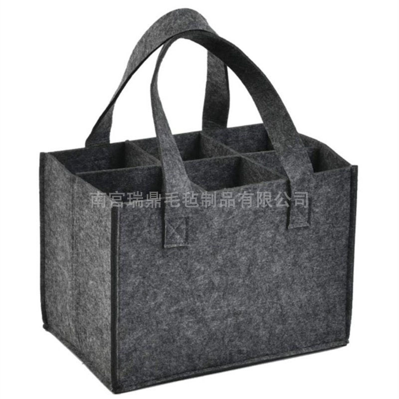 Amazon Cross-Border New Arrival Portable Felt Red Wine Bag Wine Gift Bag Felt Red Wine Bag Factory Direct Supply