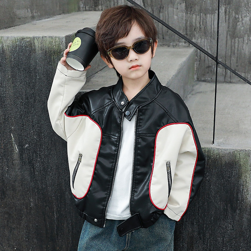 男童秋装外套2024新款时髦儿童机车服帅气男孩宝宝春秋款夹克上衣