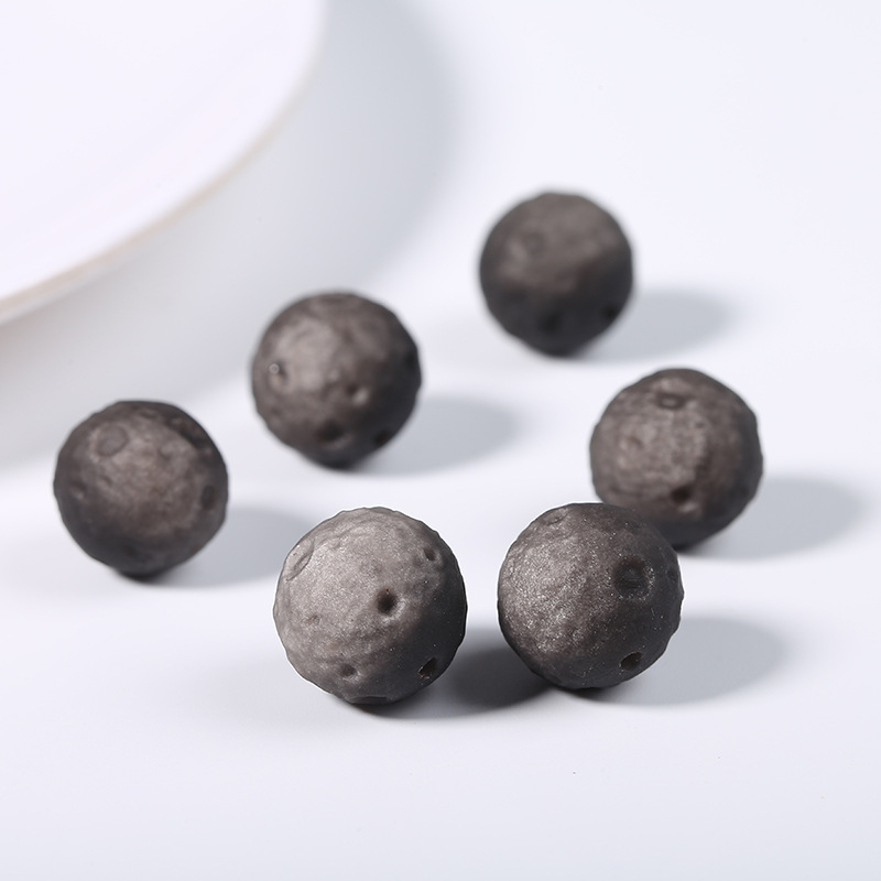 天然银曜石星球散珠子陨石黑曜石月球手链珠diy手工串珠材料配件