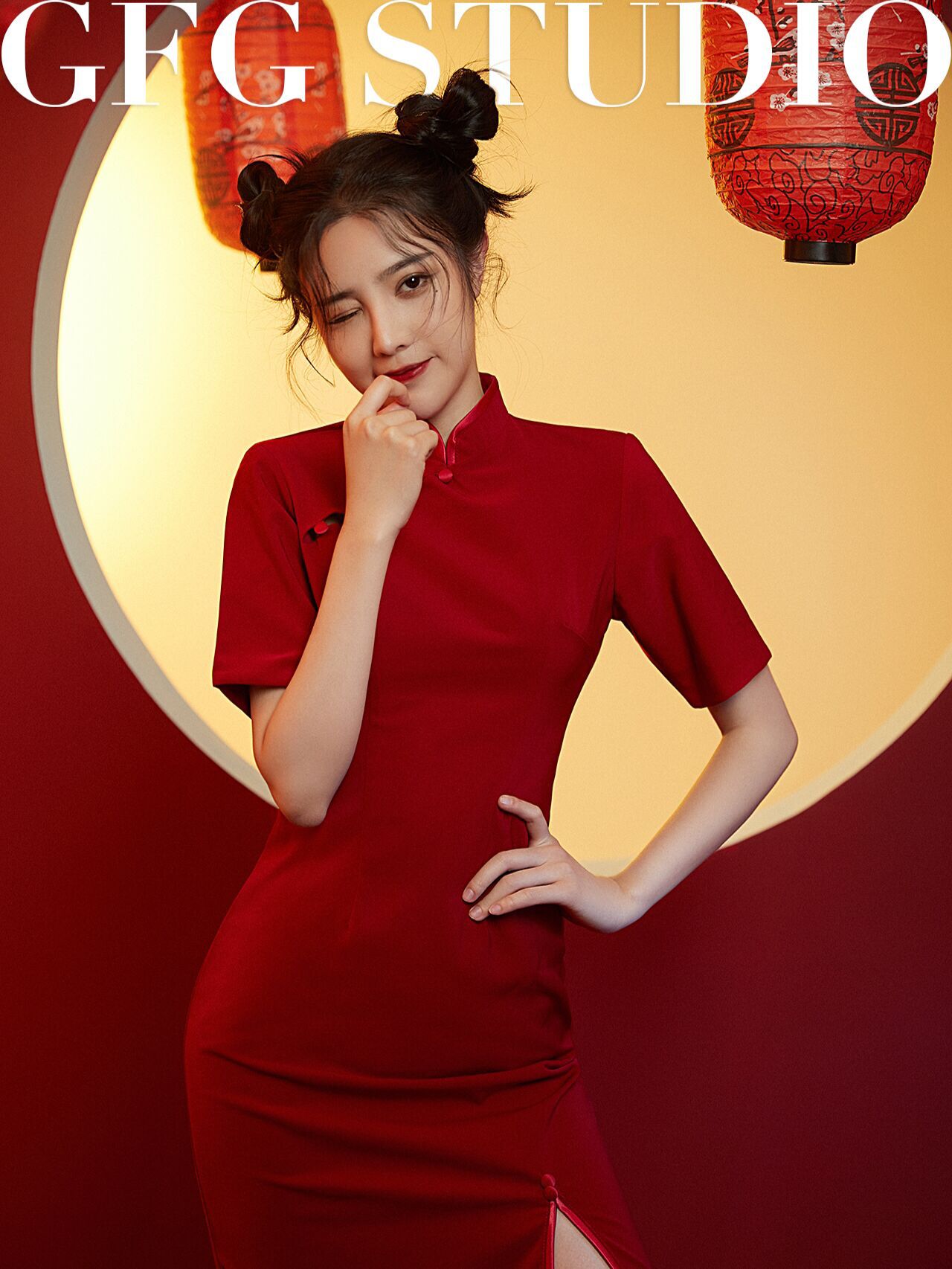 影楼新款写真服装女新年中国风少女旗袍复古艺术照春节拍照摄影服