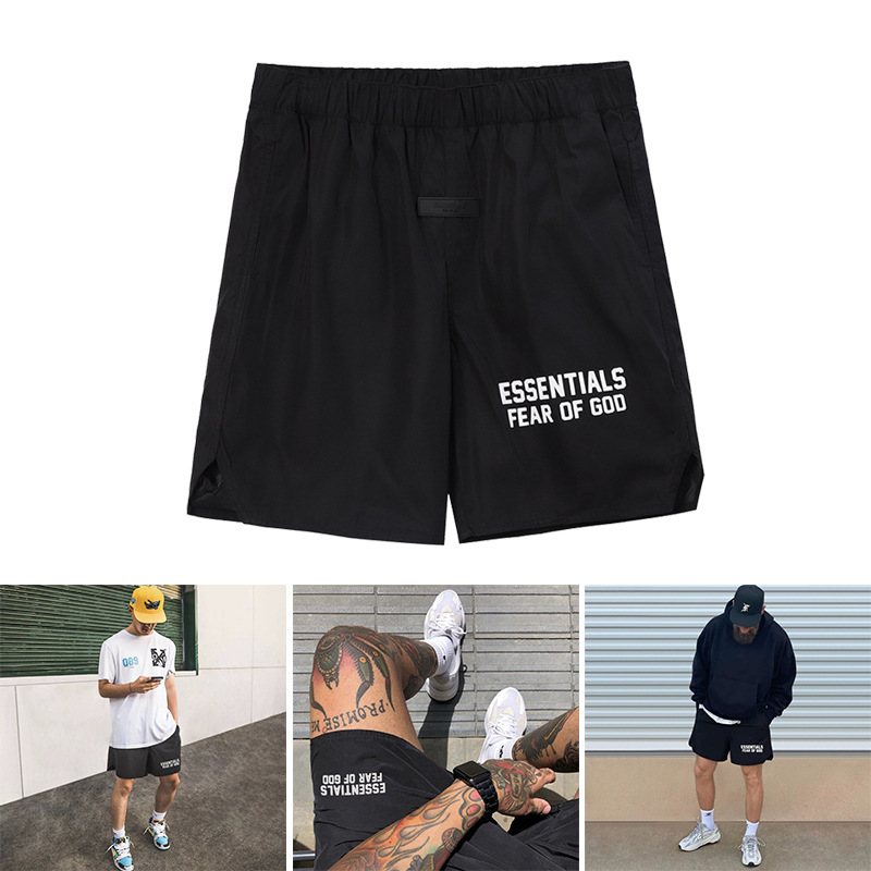 fog复线essentials植绒印花短裤尼龙美式高街宽松休闲运动五分裤