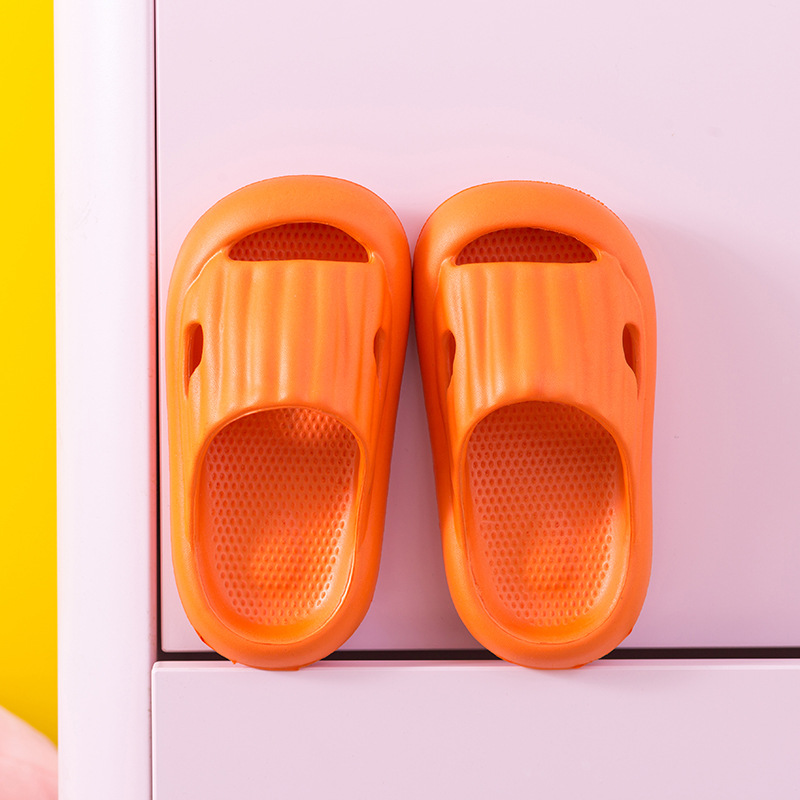 New Children's Sandals Summer Children Korean Style Solid Color Closed Toe Thick Bottom Non-Slip Bathroom Indoor Slippers