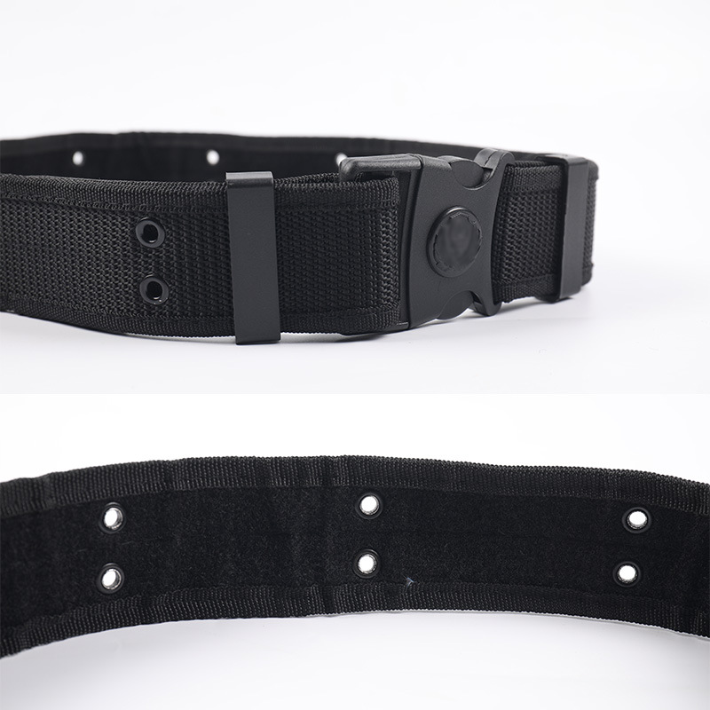 保安作训腰带男尼龙编织外腰带黑色多功能户外战术训练腰封武装带