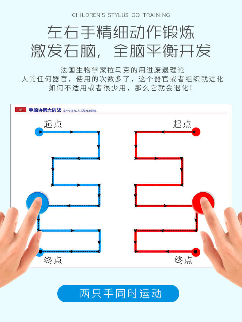 幼儿童早教具运笔练习拼图专注力训练色彩认知轨迹精细控笔积木粒