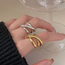 范智乔韩版饰品925纯银戒复古重工线条编织开口戒指指环首饰时尚