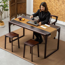 阳台茶桌椅组合新中式实木办公室功夫茶几套装一体家用小户型茶台