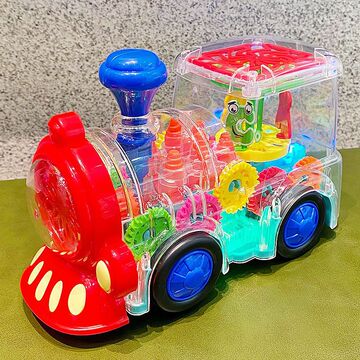 儿童玩具火车小火车仿真 电动火车 可充电儿童行走透明音乐玩具车