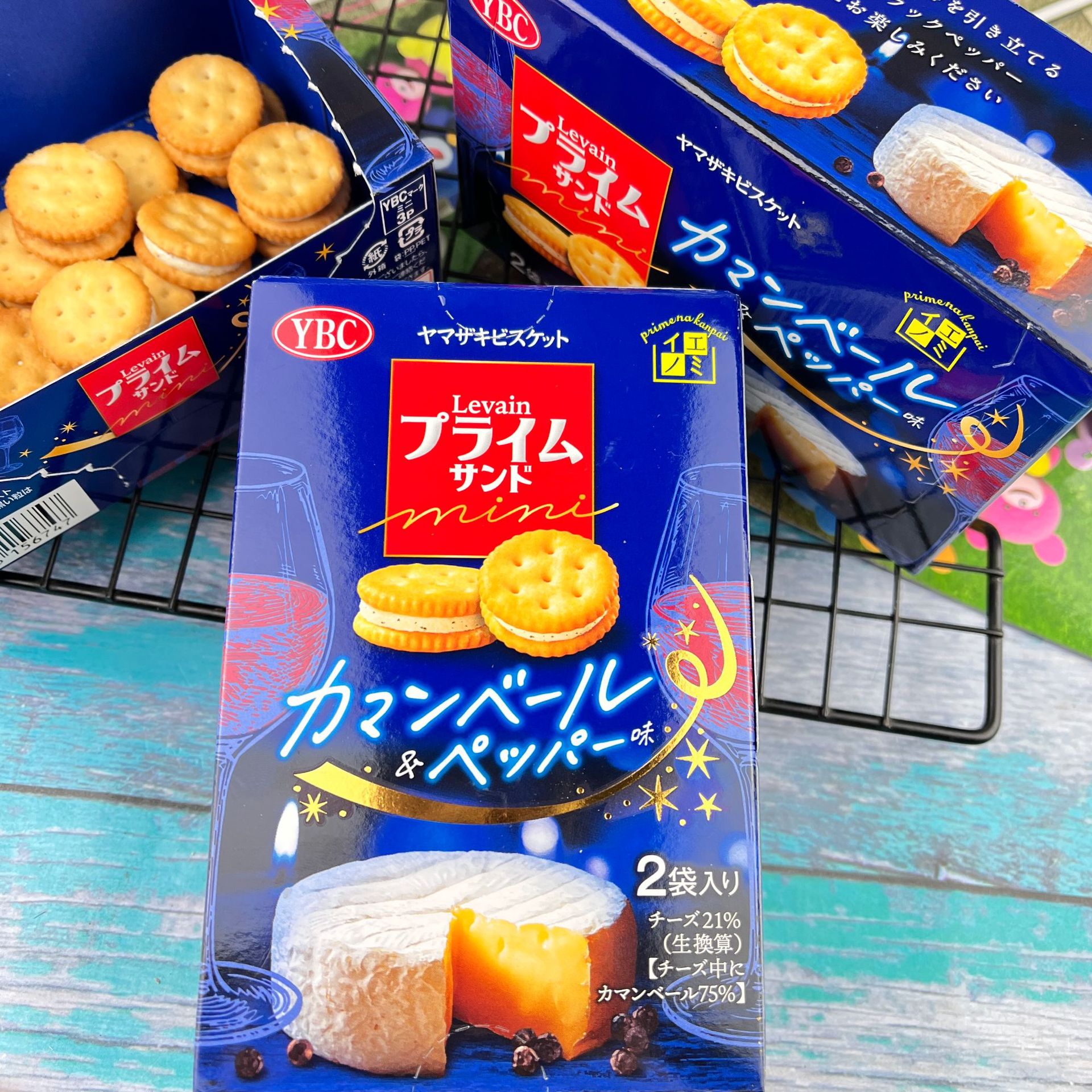 日本零食ybc 山崎淡胡椒芝士味夹心迷你小饼干 2袋/盒