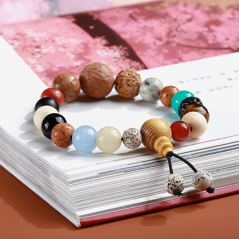 18-Seed Bodhi Bracelet Eighteen Prayer Beads Prayer Bead Bodhi Bracelet Beaded Bodhi Rosary Temple Binding Scenic Spot Memorial