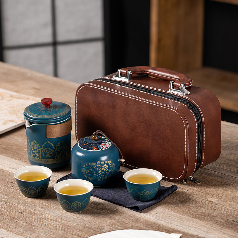 travel tea set portable kung fu tea set suit wholesale outdoor quick cup holiday company business gift logo