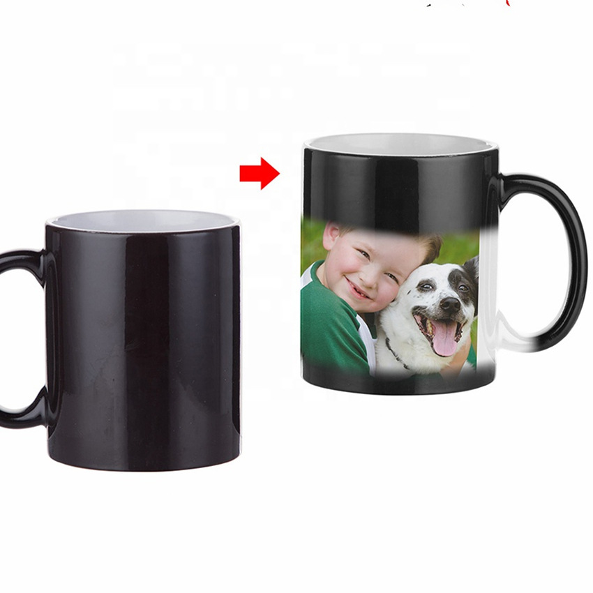 Sublimation Ceramic Cup Heating Water Frosted Color Changing Matte Blank Sublimation Cup Gradient Magic Mug DIY