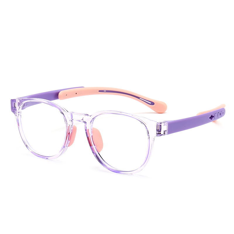 TRJ-09 Removable Silicone Soft Leg Nose Rest Frame Plain Glasses Radiation-Proof Boys and Girls Anti-Blue Light Glasses