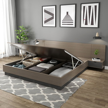 床现代简约实高箱储物床1.5米小户型主卧双人1.8米榻榻米木板式床