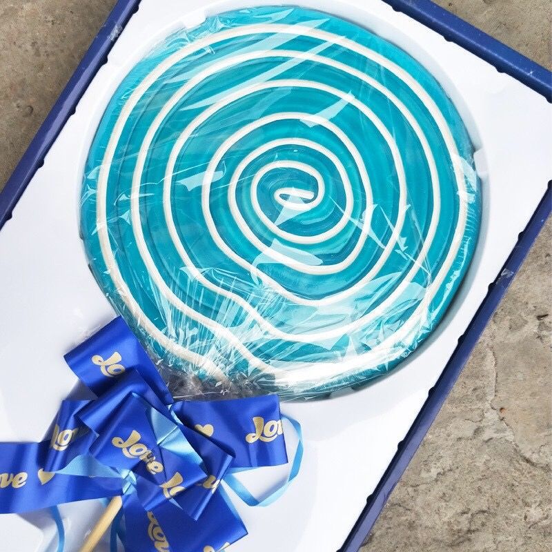 1000g克巨型超大七彩棒棒糖礼盒装波板糖果生日礼物零食情人礼品