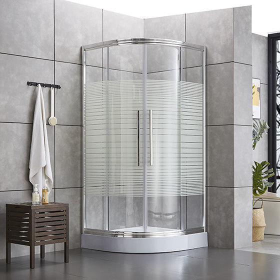 简易卫生间洗澡房弧扇形淋浴房隔断整体式浴室隔断玻璃门淋雨移门