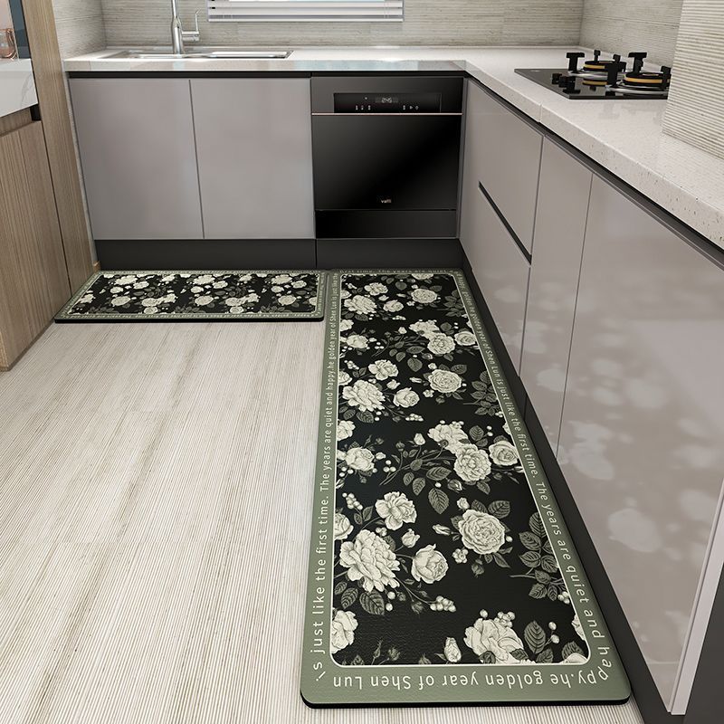 American Retro Diatom Ooze Floor Mat Household Long Absorbent Oil-Absorbing Non-Slip Floor Mat Stain-Resistant Washable Kitchen Floor Mat