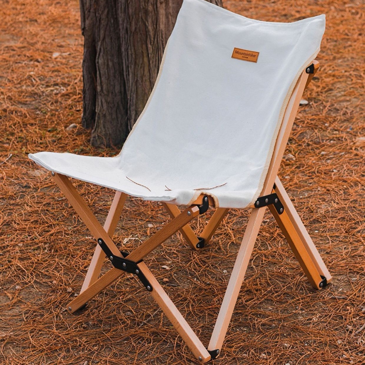 厂家直供户外折叠椅子棉麻休闲沙滩便携露营榉木大号蝴蝶椅导演椅