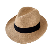 高品质细编拉菲草草帽女夏天出游度假遮阳防晒海边沙滩太阳帽