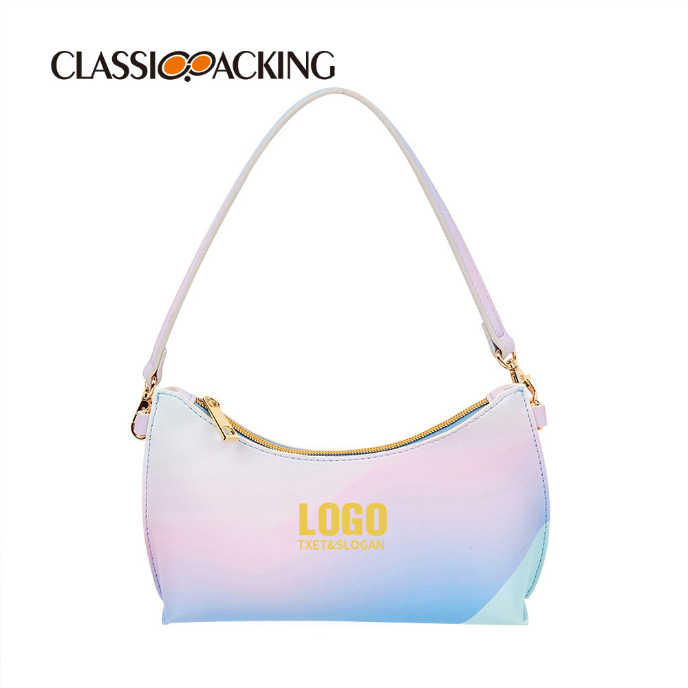 Korean New Women's Bag Fashion Gradient Color Pu Material Shoulder Underarm Bag Multi-Functional All-Match Fashion Handbag