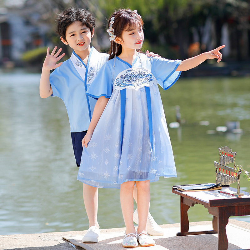 六一儿童节汉服演出服饰夏装国学中国风幼儿园园服古装毕业表演服