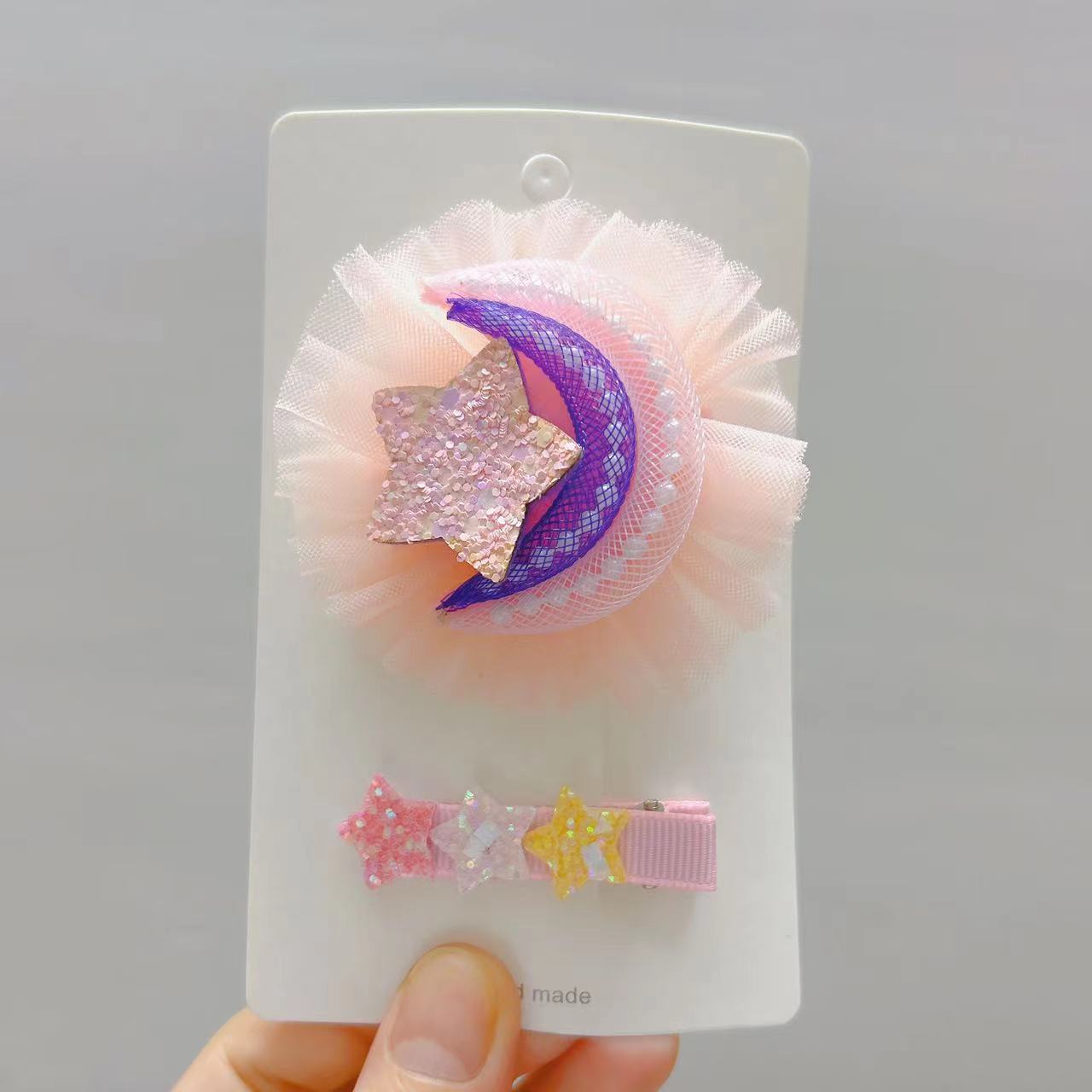 两件套可爱发夹发卡珍珠星空侧边夹女孩快乐星球碎发夹网红发饰品