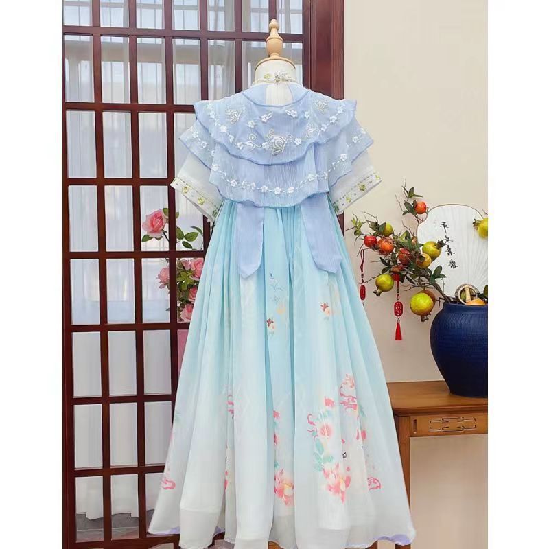 儿童汉服夏季超仙古装女童2023年新款女孩古装唐装夏款古风连衣裙