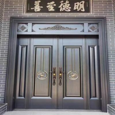 别墅大门锌合金防盗门进户门大门双开门农村自建房家用入户门