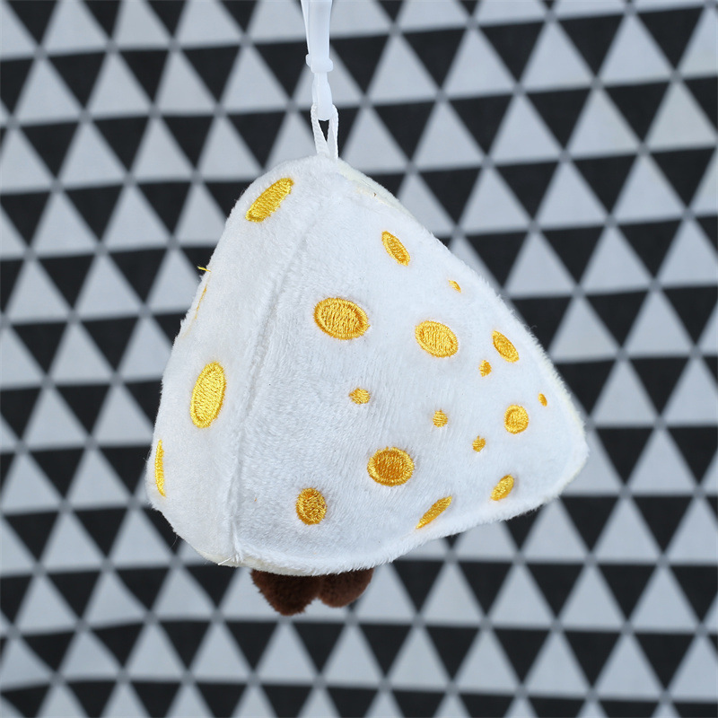 Creative White Cheese Handbag Pendant Ins Cheese Doll Keychain Crane Machine Wholesale Cheese Pendant