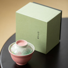手工陶瓷盖碗日式釉上彩手绘盖碗茶杯功夫茶具礼盒装茶艺茶碗