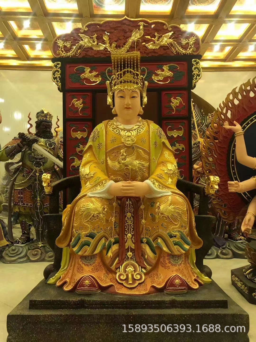 2019新款雕塑厂家 玉皇大帝王母娘娘1.8米 太白金星托塔李靖图片