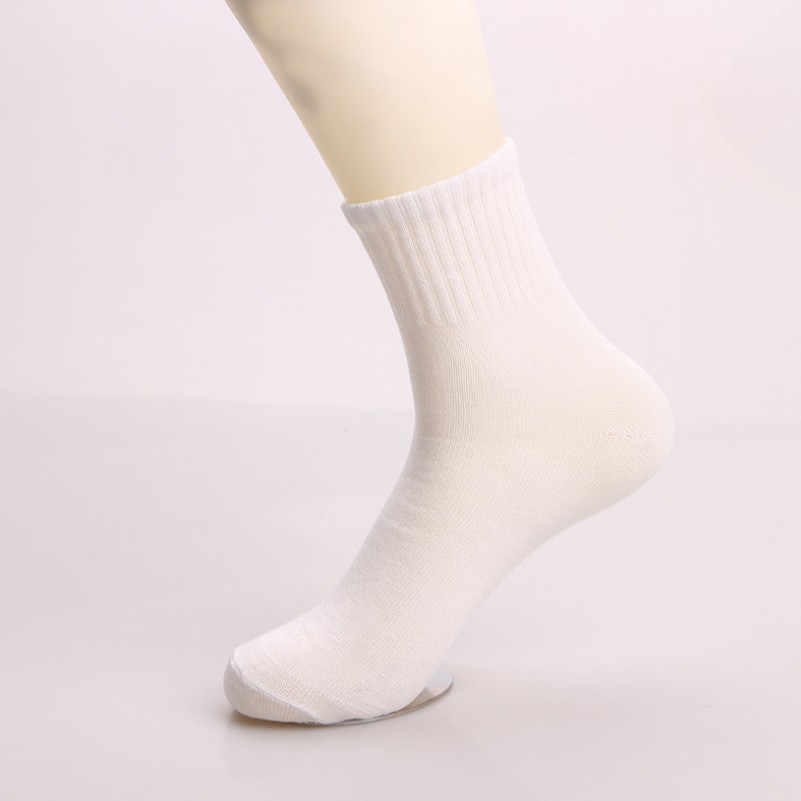 Black, White and Gray Mid-Calf Socks Men's Solid Color Street Vendor Stocks Wholesale Bathroom Trampoline Disposable Socks Outdoor Room Socks