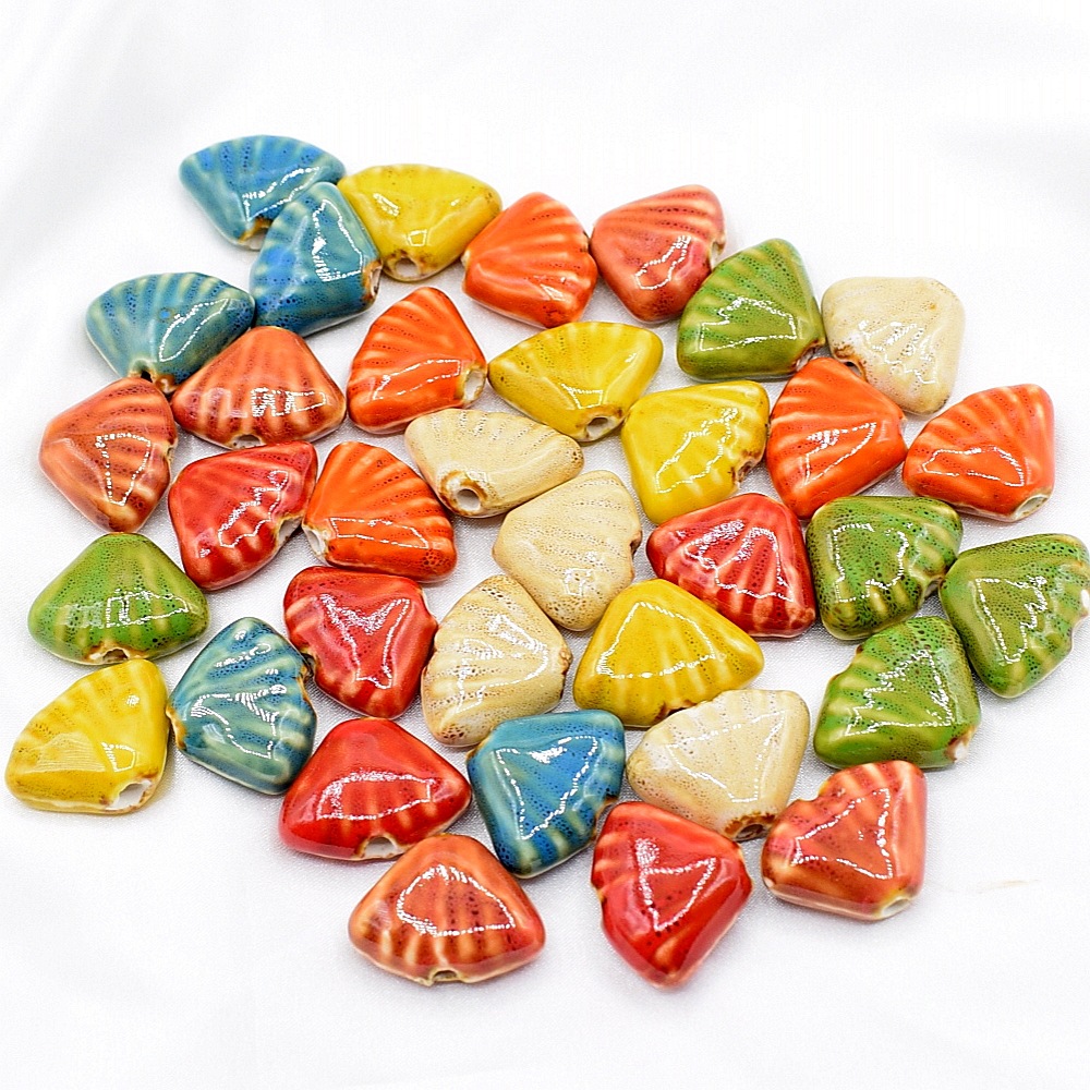 陶瓷饰品配件学生女diy自制手链项链珠子编织材料包 串珠散珠贝壳