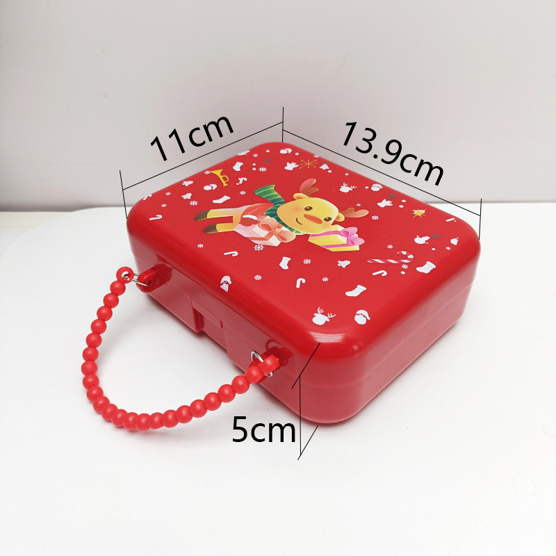 Exclusive for Cross-Border Christmas Style Small Size Square Bag Christmas Festival Jewelry Bag Red Square Ornament Storage Hand Bag