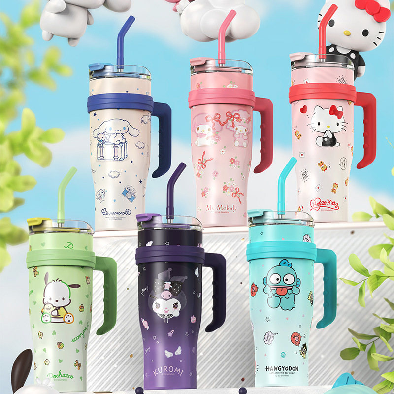 big mac large ice cup new sanrio vacuum cup large capacity foreign trade heat and cold insulation cup with handle