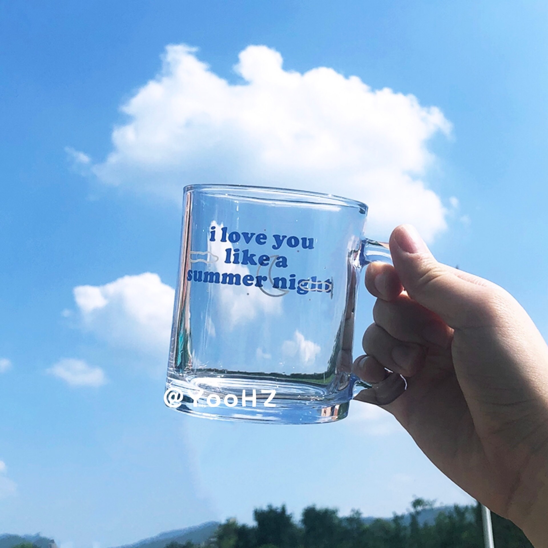 ins玻璃杯 我像夏夜一样爱你英文表白情话牛奶杯咖啡早餐杯子包邮