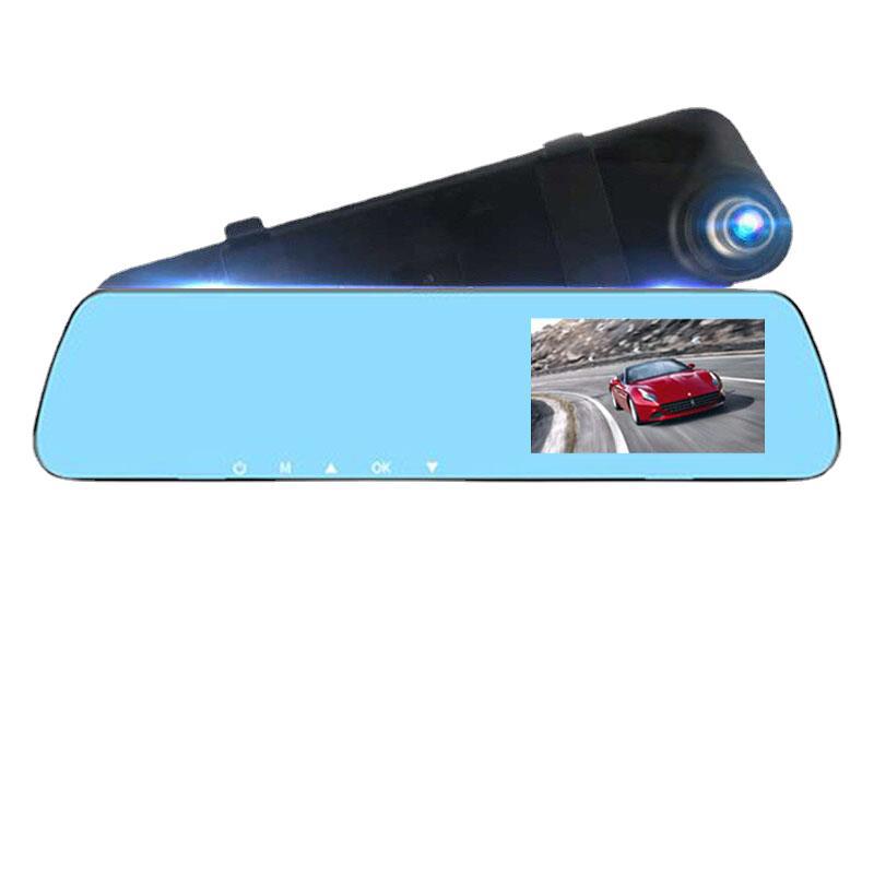 后视镜1080p高清汽车行车记录仪双镜头带电子狗倒车影像一体机