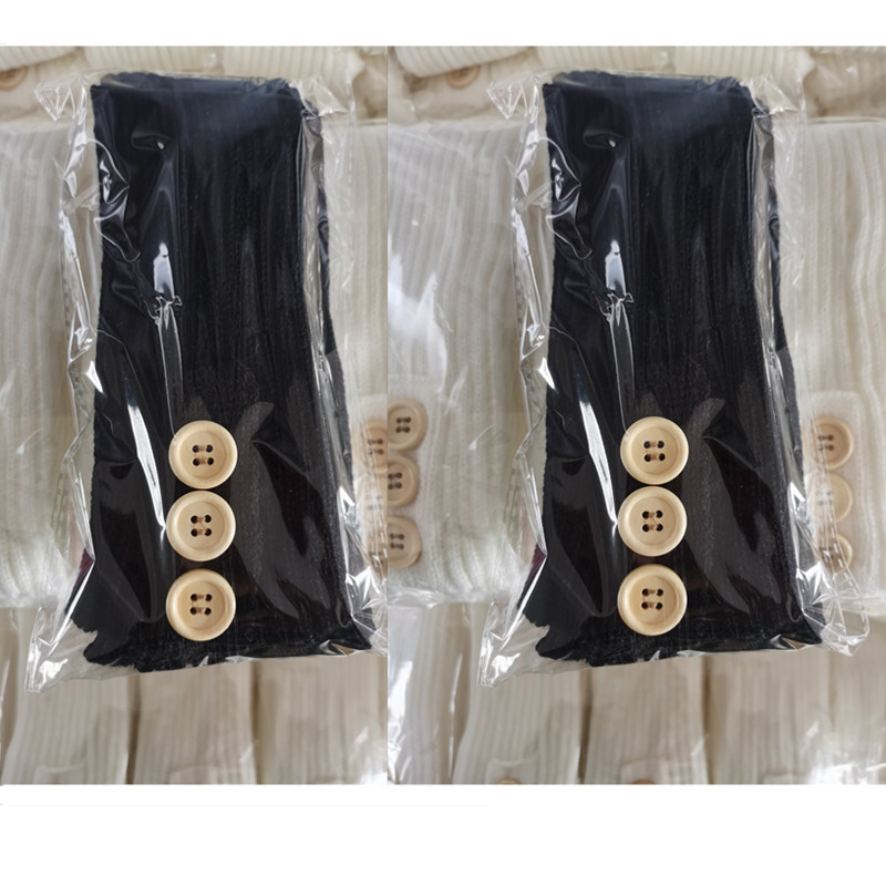 New Stockings Preppy Style JK Socks Fashion Button Calf Socks Women Japanese Style Knitting Leg Warmer White Bunching Socks