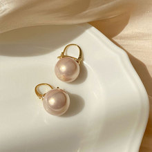 925新款简约设计珍珠母贝耳钩复古时尚个性耳环网红轻奢气质耳饰