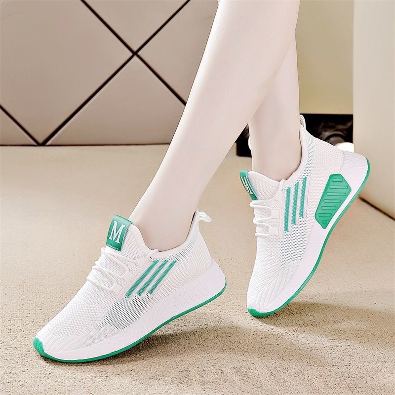 Flying Woven Shoes Women's 2023 Spring New Breathable Student Korean Style Fashion Style Sneaker Casual for Workout and Dance Running Shoes