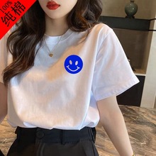 2024夏季新款女装短袖韩版宽松纯棉上衣 外贸学生t恤地摊货源批发