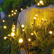 LED太阳能草坪灯萤火虫灯 庭院花园草坪露营装饰灯防水风动地插灯