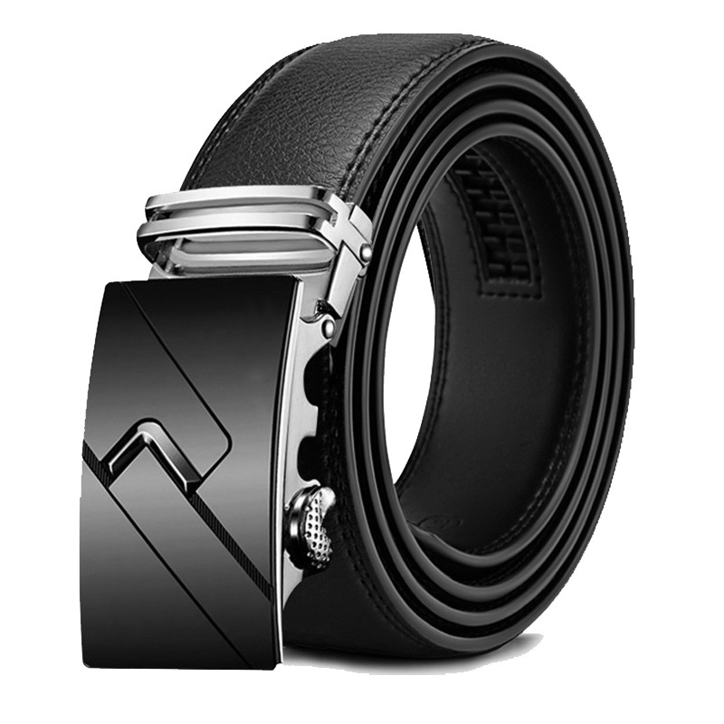 New Men's Leather Belt Automatic Buckle Men's Cowhide Belt Men's Casual Business Men's Youth Pant Belt Men's Fashion