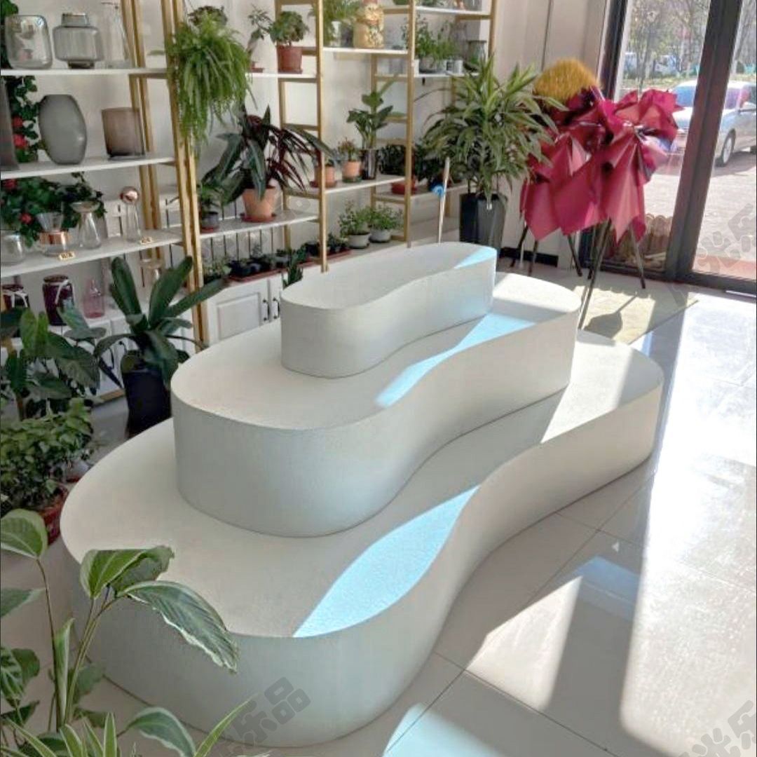 服装店鞋包店鲜花店中岛展示台异形台多层摆台精品展示柜陈列