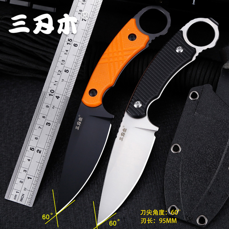 三刃木s768野外刀具爪子刀户外随身高硬度荒野求生刀具防身军工刀